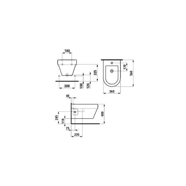 Биде подвесное Laufen Form 8.3067.1.000.302.1