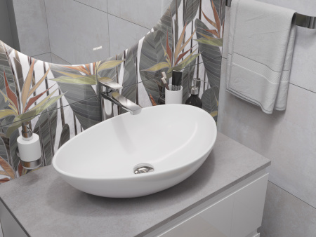 Столешница Cersanit STONE из керамогранита Balance 60x45x2 серый матовый 64185