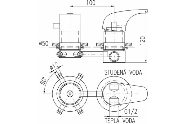 Смеситель встариваемый для ванны Rav Slezak X482