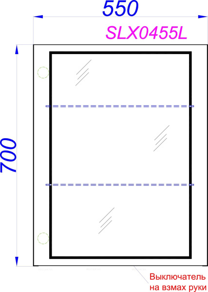 Зеркальный шкаф Aqwella Simplex В55/L SLX0455L