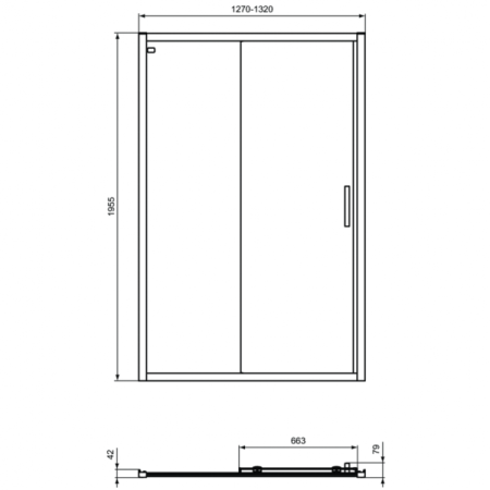 Сдвижная дверь в нишу 130 см, Ideal Standard CONNECT 2 Sliding door, K968501