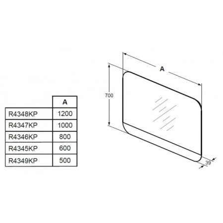 Зеркало Ideal Standard Tonic II R4346KP