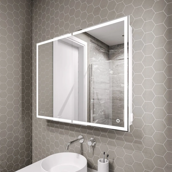 Зеркало-шкаф (100х80) Grossman Меркадо 201002 с LED подсветкой