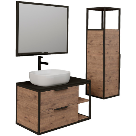 Пенал подвесной Grossman ЛОФТ 304001 веллингтон/металл черный