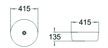 Раковина накладная (41,5х41,5) SantiLine SL-7021