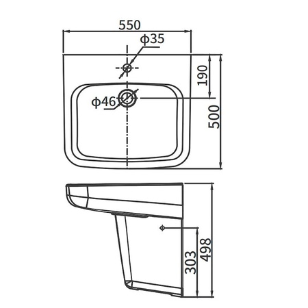 Раковина подвесная ARROW AGP32037C, белый