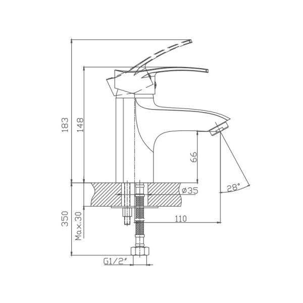 Смеситель для раковины Cron CN1070 Смеситель для раковины Cron CN1070
