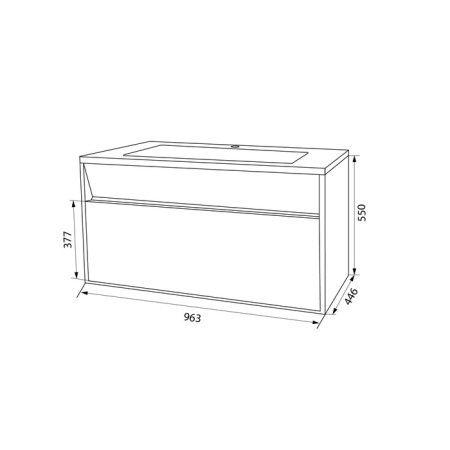 Тумба с умывальником IDDIS подвесная с ящиками белая Esper 100 см (ESP10W0i95K)