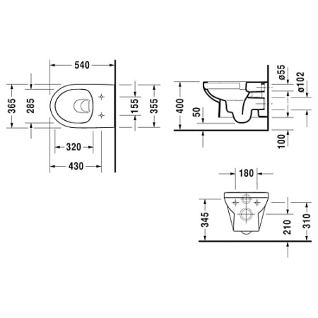 Унитаз подвесной Duravit DuraStyle 2562090000