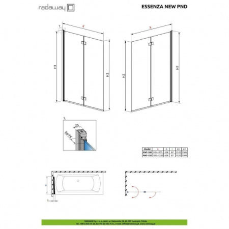 Шторка для ванной Radaway Essenza 207212-01R