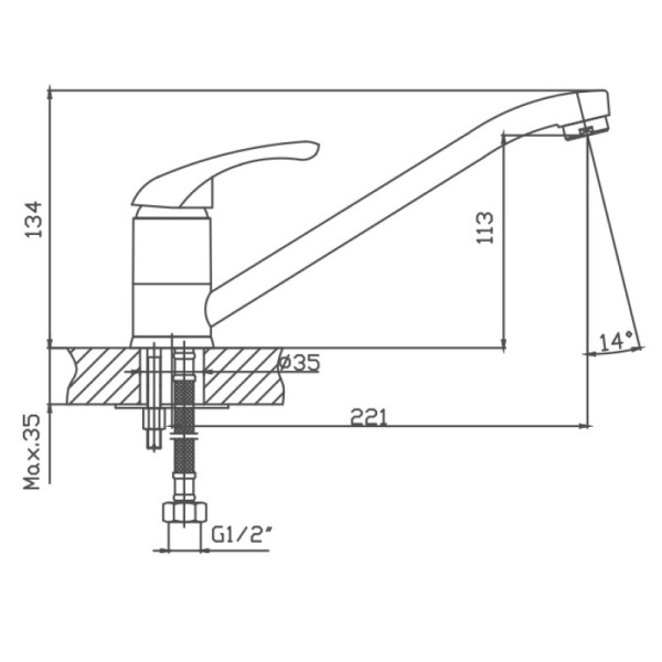 Смеситель для кухни Cron CN4203 Смеситель для кухни Cron CN4203