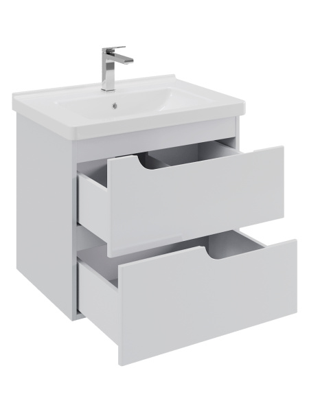 Тумба с раковиной Orange TOPLINE-Milano TP-M65-02+RA подвесная, белый глянец