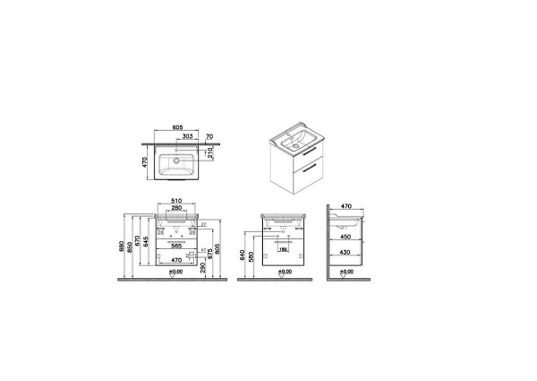 Тумба с раковиной VitrA Root 68279