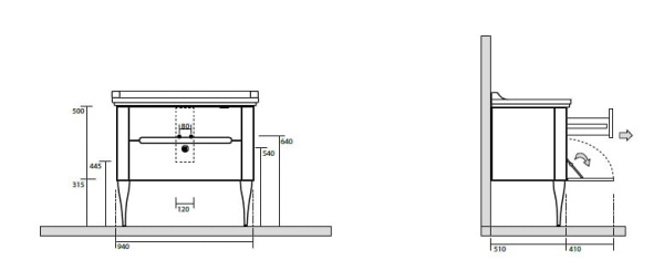 Тумба под раковину Kerasan Waldorf 919346noce