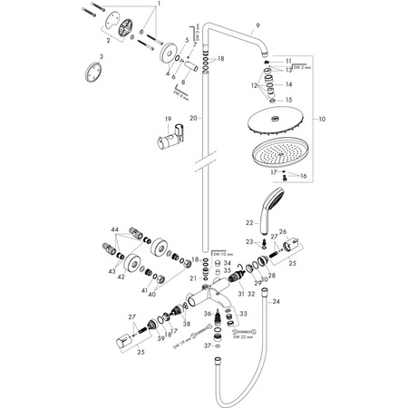 Душевая система Hansgrohe Croma 220 Showerpipe 27223000 хром