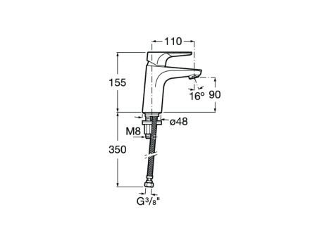 Смеситель для раковины Roca Atlas 5A3290C0M