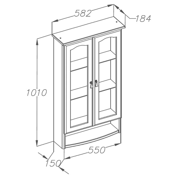 Шкаф Opadiris Риспекто подвесной, двухстворчатый, цвет белый матовый, с матовым стеклом 00-00006078