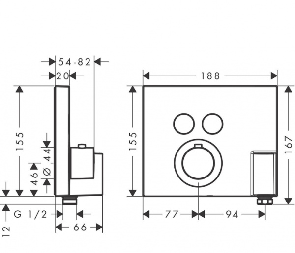 Смесители скрытого монтажа Axor Starck 36712000