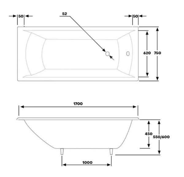 Ванна чугунная Byon Milan (180 x 80) Н0000372