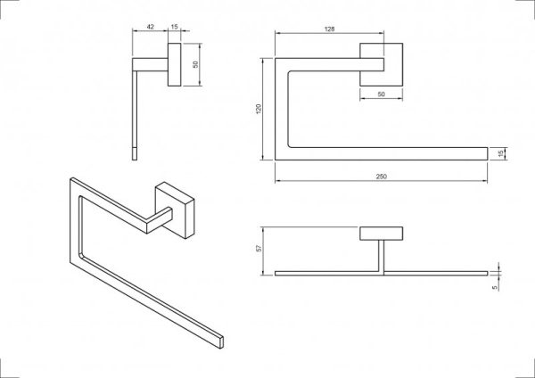 Полотенцедержатель CEZARES PRIZMA-RN-03/24 золото