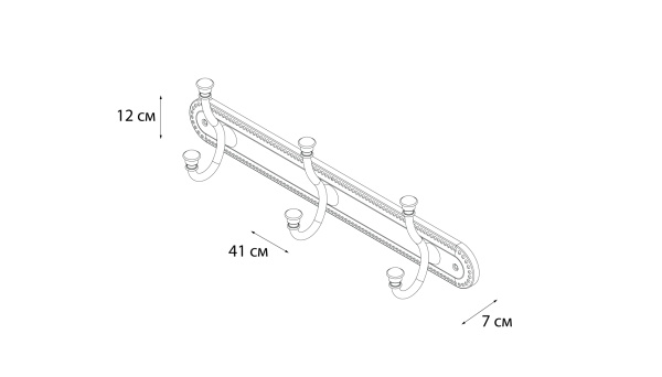 Планка 3 крючка Grampus Alfa, GR-9505-3
