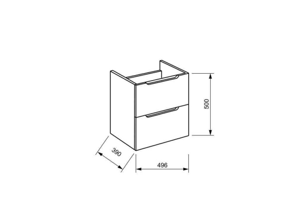 База под раковину подвесная BelBagno ETNA39-500/390-2C-SO-BL-P Bianco Lucido