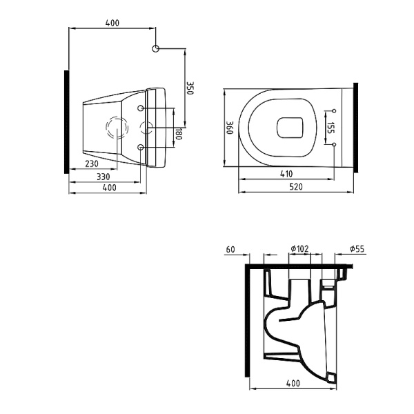 Унитаз подвесной Bien Orion ORKA052AMVP0W3000