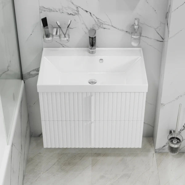 Тумба под раковину Санта Юпитер 700366 белый глянец,  без раковины