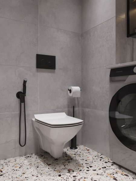 Гигиенический набор Cersanit Brasko Black 64103 Гигиенический набор Cersanit Brasko Black 64103