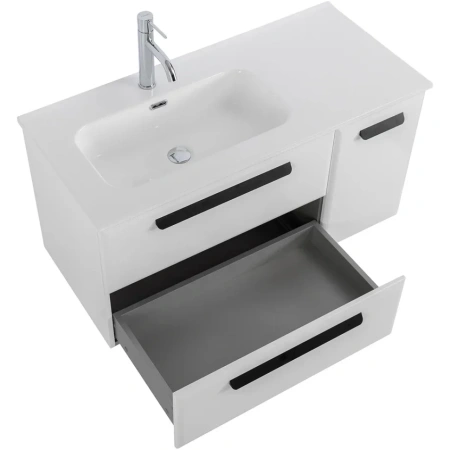 Тумба под раковину Cezares ECO-CER-N-1000-2C-1A-SO-BL-L Bianco Lucido без ручек
