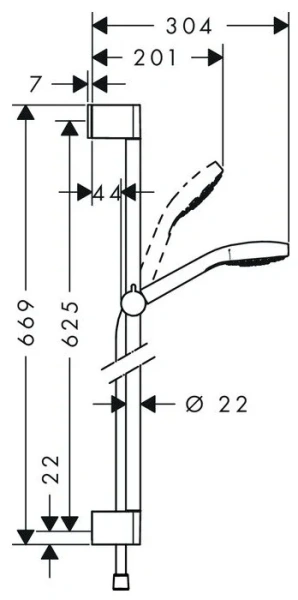 Душевой гарнитур Hansgrohe Croma Select E 26583400