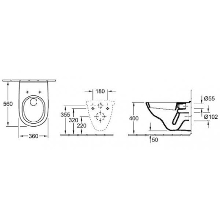Подвесной унитаз Villeroy&Boch O.NOVO 56601001