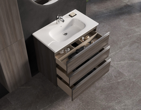 Тумба под раковину Roca Gap 80 городской дуб, 3 ящика, A857406402