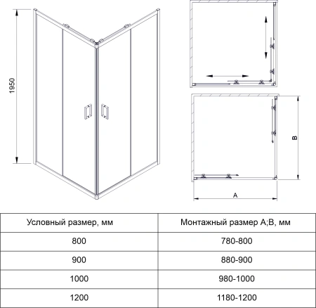 Душевой угол Veconi Rovigo RV-13, (90x90) RV13-90-01-C5