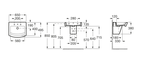 Раковина подвесная (65x50) Roca Hall  327621000