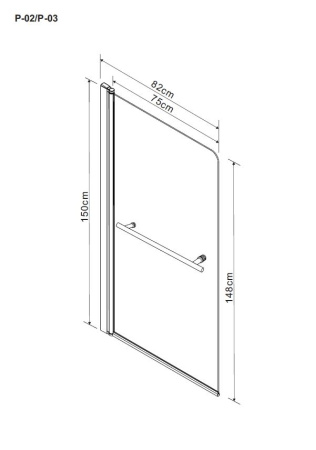 Шторка для ванны 1Marka  P-02