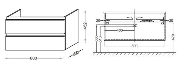 Тумба под раковину Jacob Delafon EB2028-RA-N18