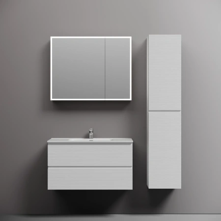 Тумба без раковины подвесная 90 см Sancos Folk FL90W белый матовый 