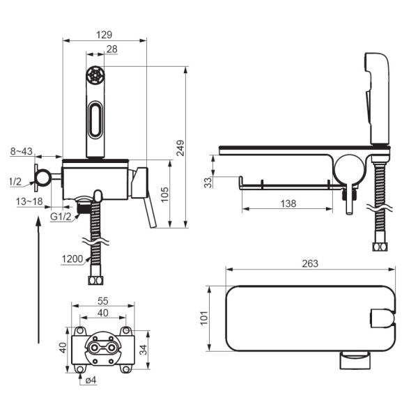 Гигиенический набор Damixa Jupiter 773500200