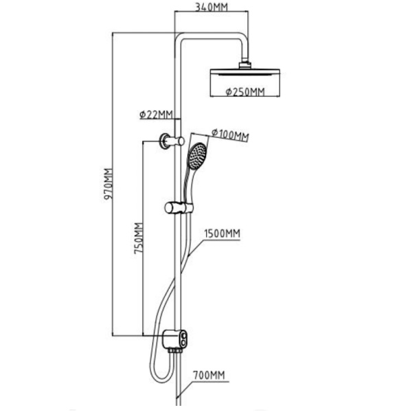 Душевая стойка Esko ST1550 Black Душевая стойка Esko ST1550 Black