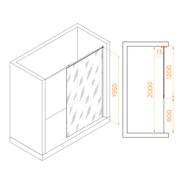 Душевая перегородка 120 см RGW WA-034 Walk In 351003412-21 матовое