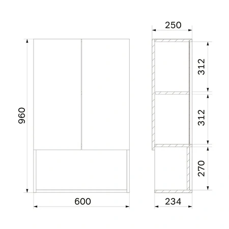 Подвесной шкаф 60 см Am.Pm X-Joy M85CHX06021WG белый глянец