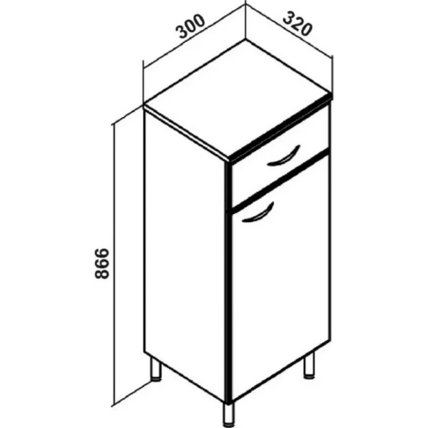 Комод Runo правый  30 (00000000110)