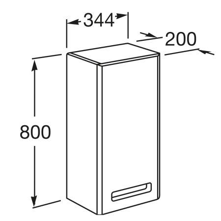Шкаф навесной Roca The Gap R тиковое дерево ZRU9302840