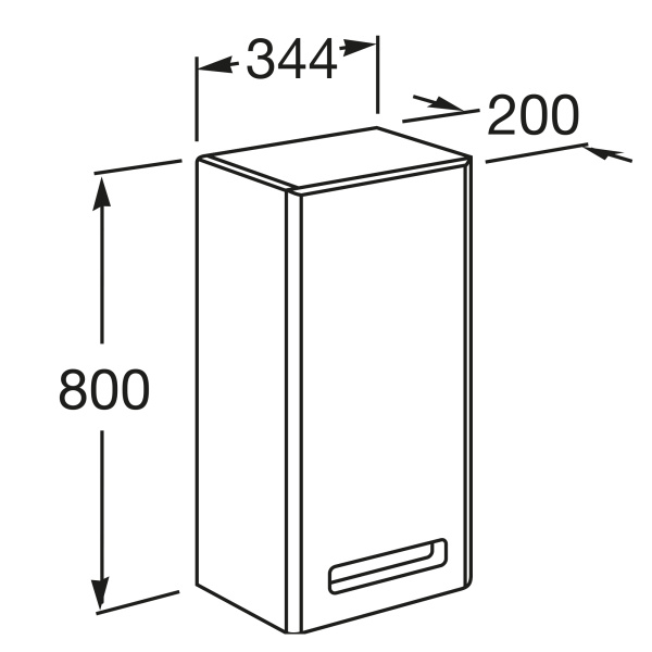 Шкаф навесной Roca The Gap R тиковое дерево ZRU9302840