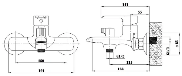 Смеситель для ванны и душа ESKO SORRENTO WHITE (SR 54W)