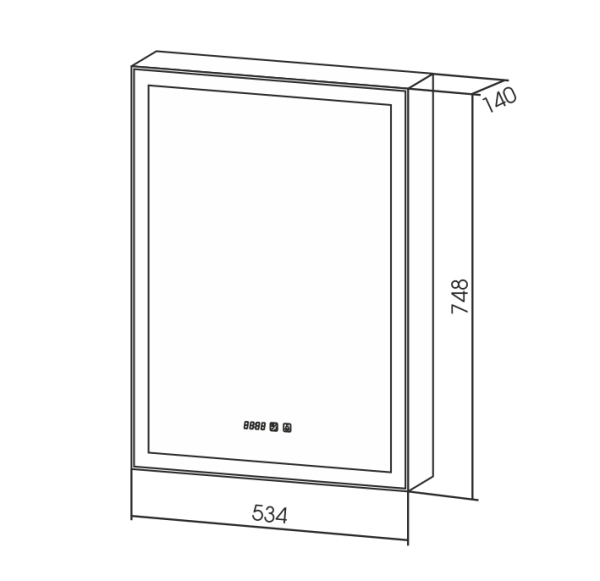 Зеркало-шкаф (54х75) Silver Mirrors Киото 50 LED-00002356