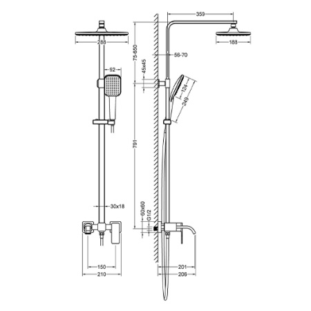Душевая система с изливом Timo Selene 3-х режимная (SX-1013/00)