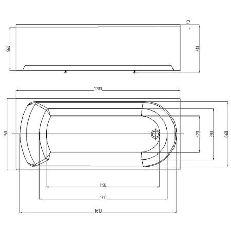 Акриловая ванна Aquatek Ника (170x75) NIK170-0000001