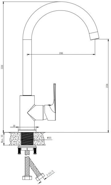 Смеситель для кухни BELZ B679 (B70679) Смеситель для кухни BELZ B679 (B70679)
